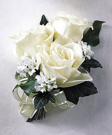 White Roses Corsage