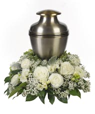 White Flowers - Brass Urn