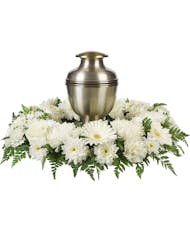 White Flowers - Brass Urn Large