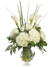 White Flowers - Pedestal Vase