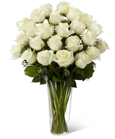 White Roses in a Vase - Ital Florist Toronto Flowers